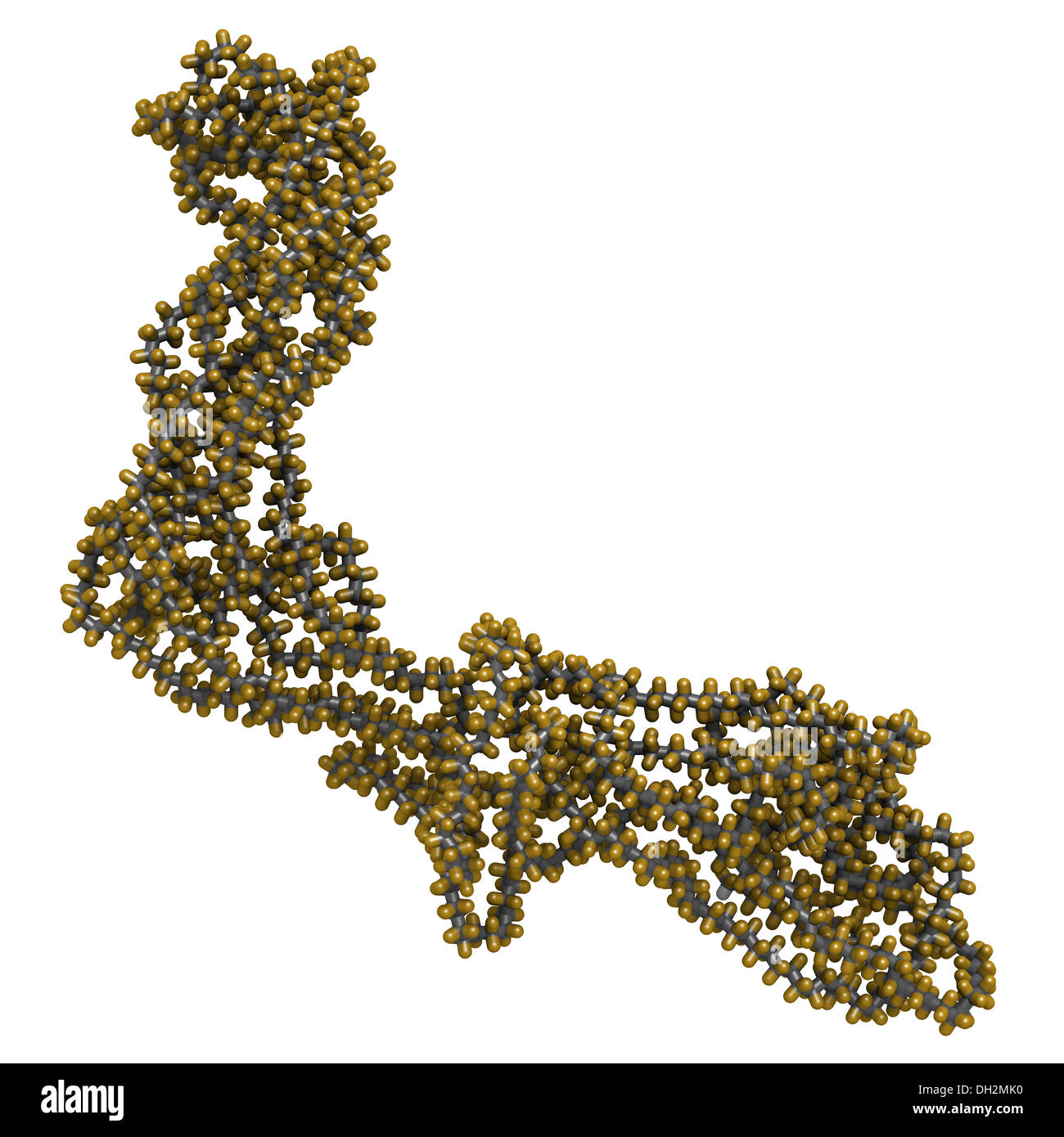 Polytetrafluorethylen (PTFE) Polymer, chemische Struktur. Stockfoto