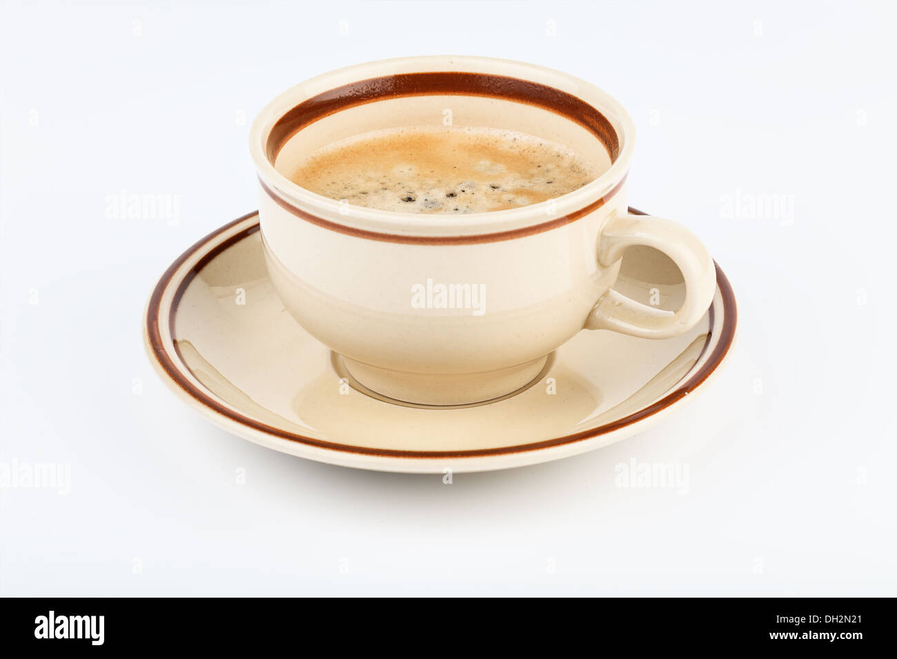 Tasse Kaffee isoliert auf weißem Hintergrund Stockfoto
