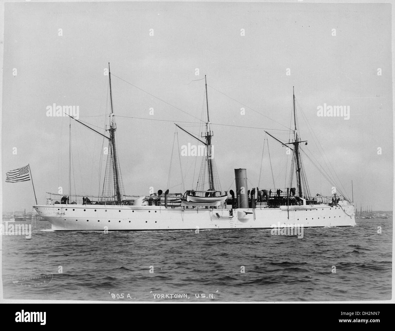 Yorktown (Kanonenboot 1). Steuerbordseite, 1891-512891 Stockfoto