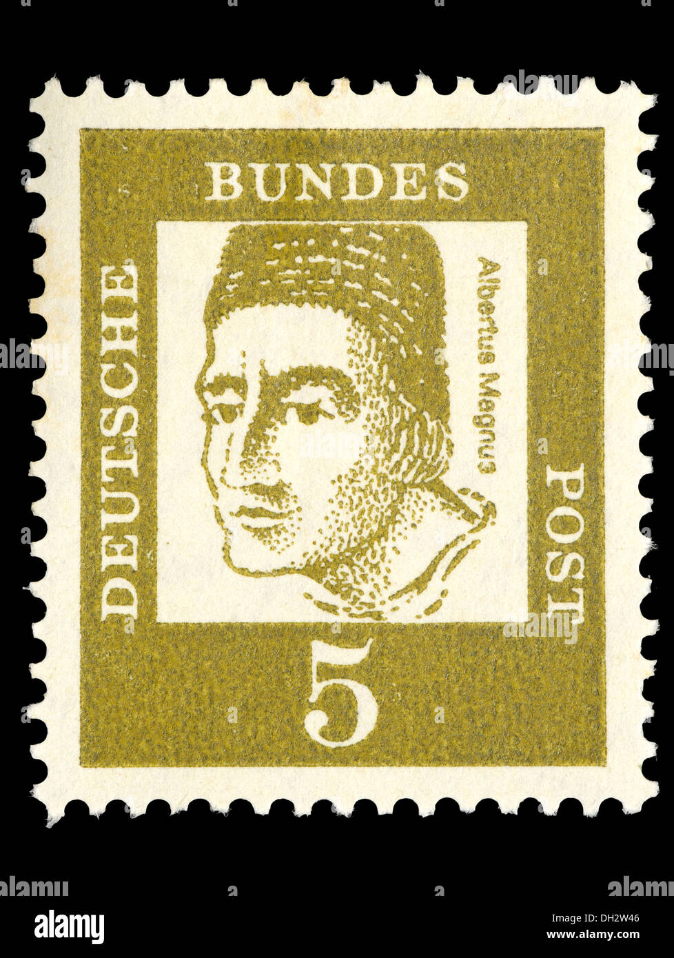 Porträt von Albertus Magnus (1193-1280: Deutsche Dominikanermönch, katholischer Heiliger und Bischof) auf Deutsche Briefmarke Stockfoto