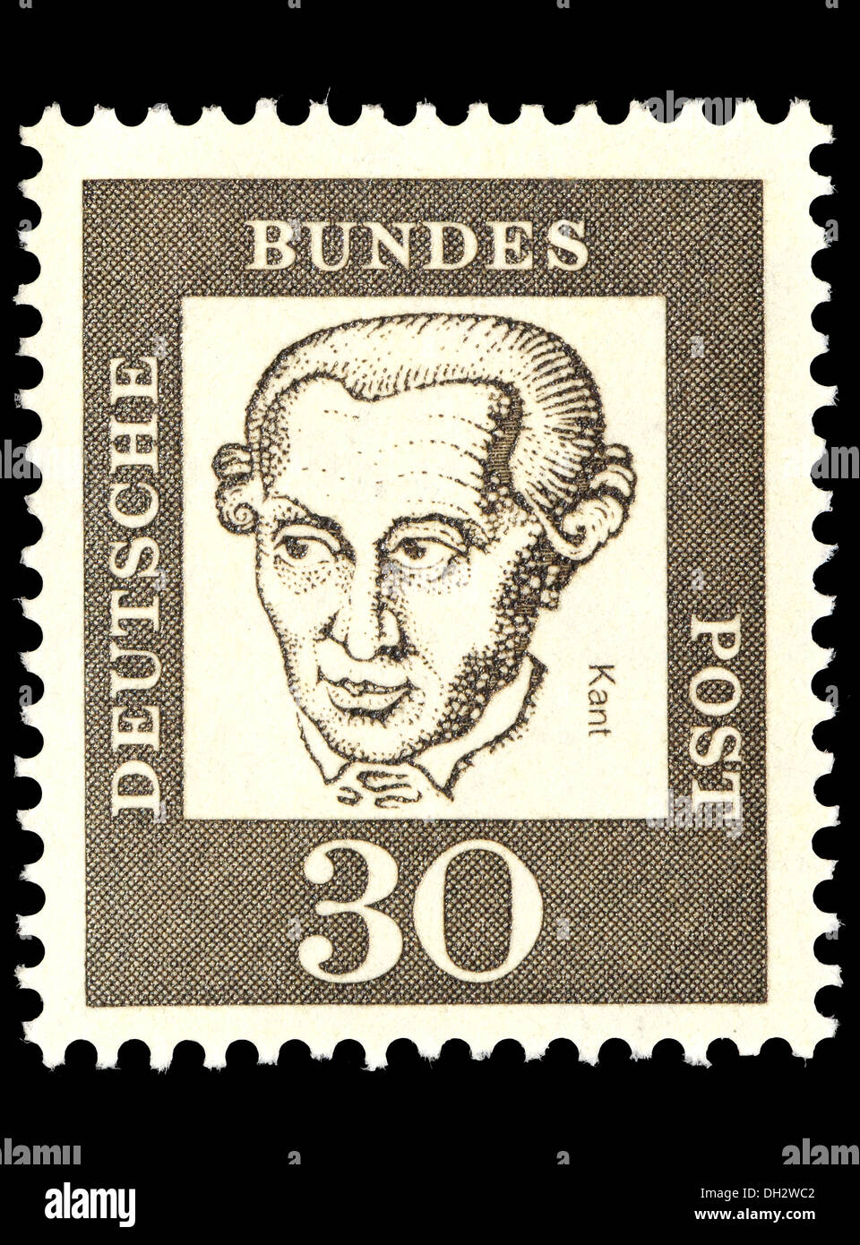 Porträt von Immanuel Kant (1724-1804: deutsche Philosoph) auf Deutsche Briefmarke Stockfoto