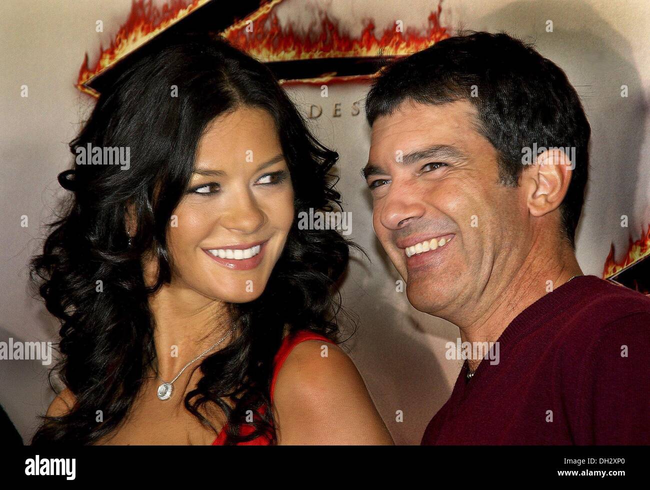 Catherine Zeta-Jones und Antonio Banderas in der Fototermin von "Zorro". Stockfoto