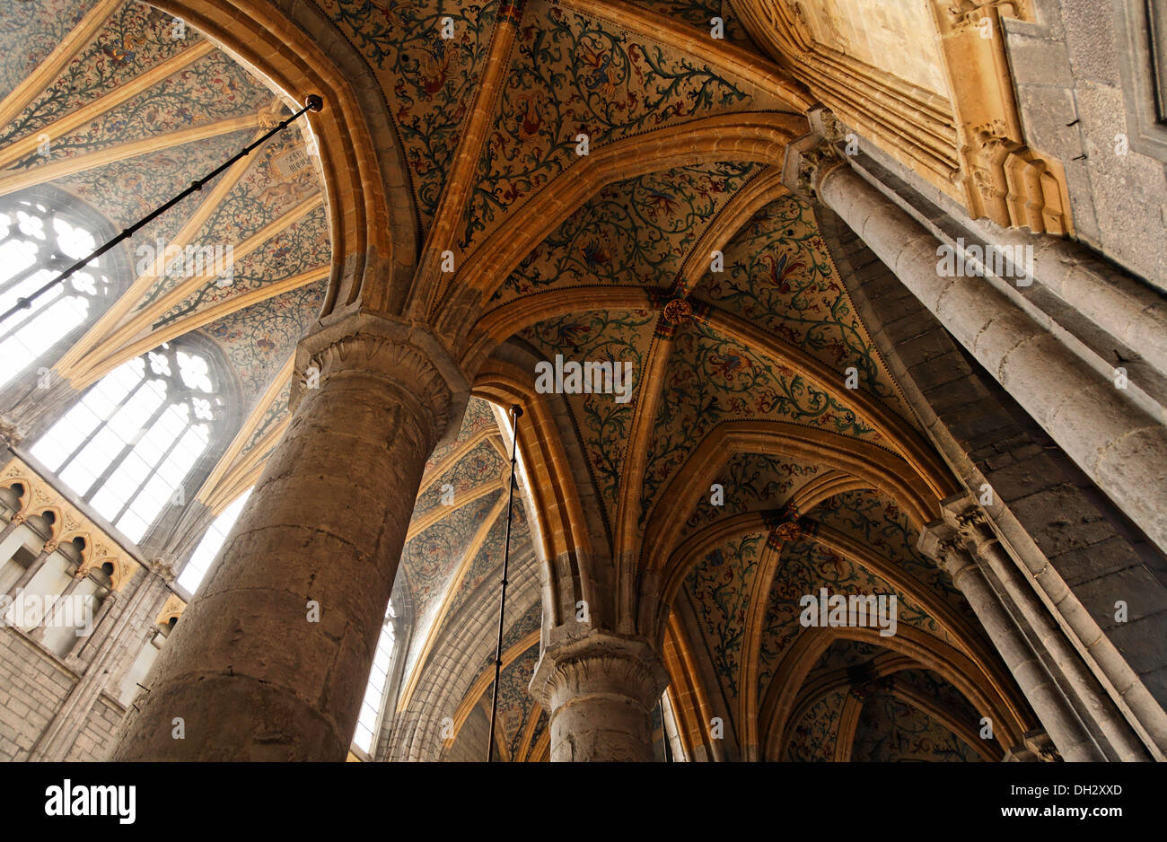 Belgien, Lüttich, St. Pauls Cathedral, gewölbte Decke, Saint-Paul-Kathedrale, Gewölbte Decke, Lüttich, Lüttich, Belgien Stockfoto