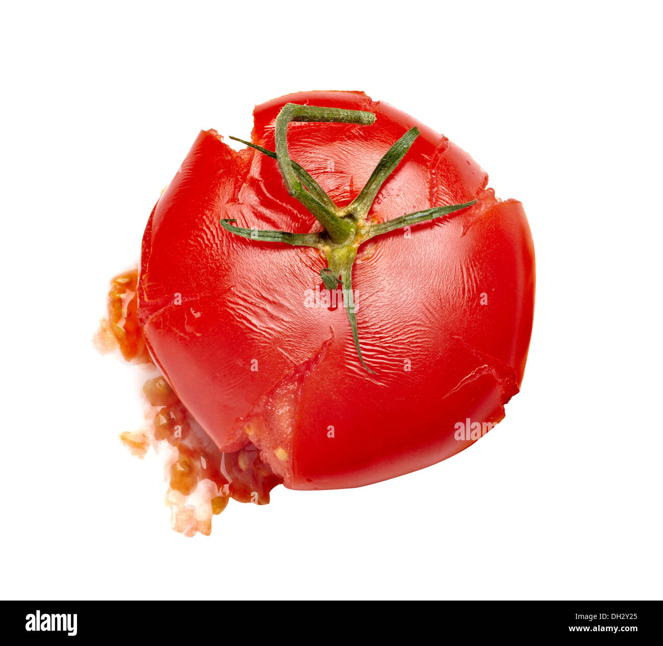 zertrümmerte Tomate Stockfoto