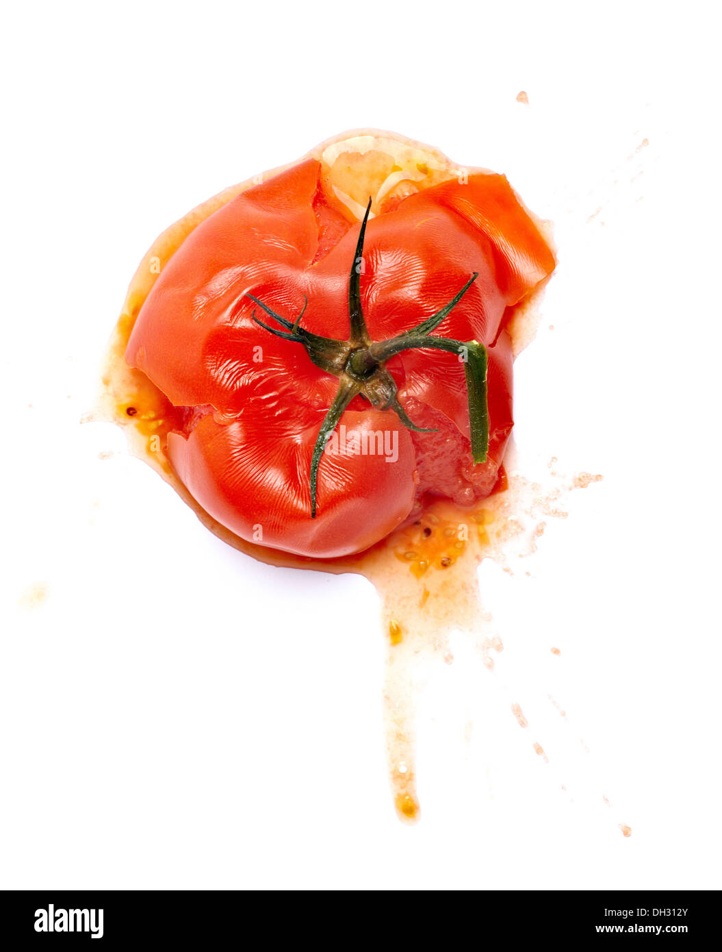 zertrümmerte Tomate Stockfoto