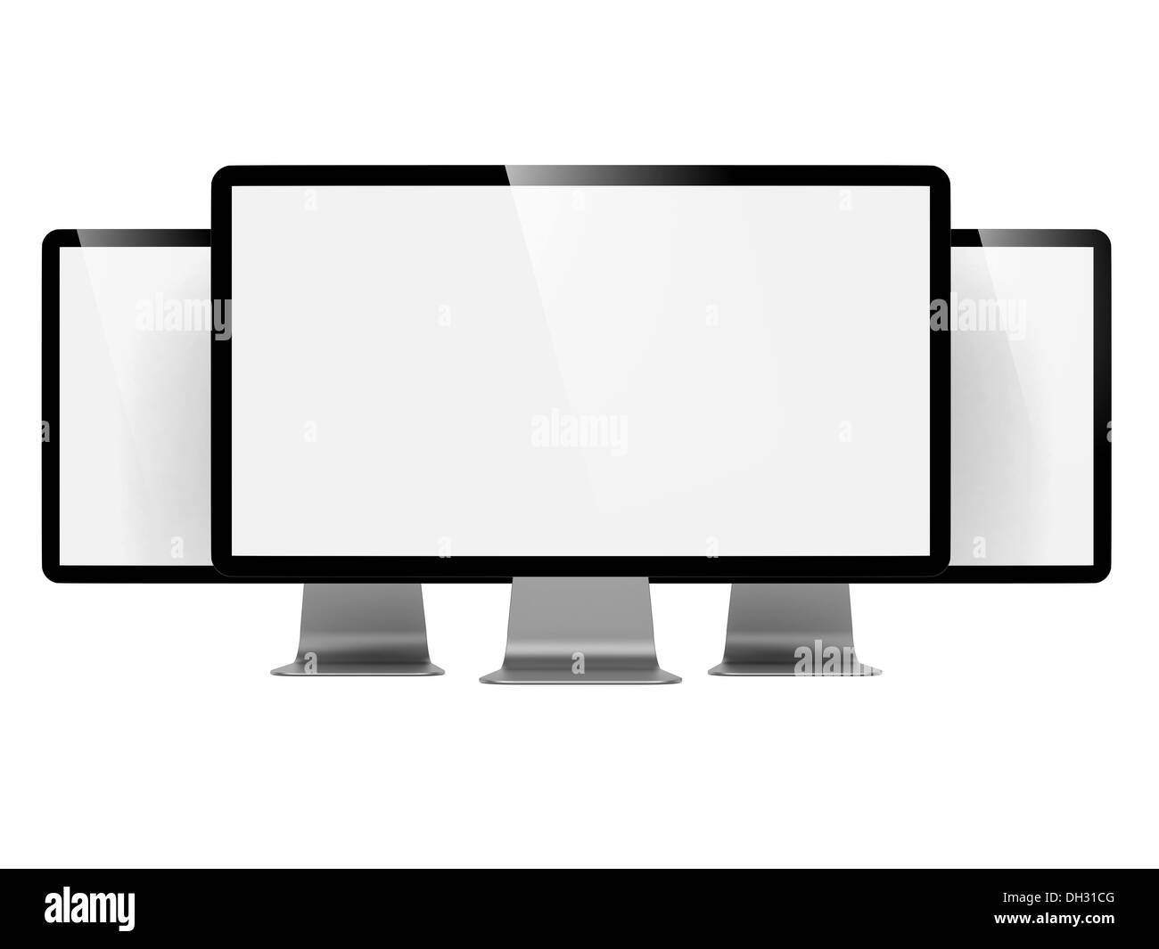 Computer-Display, Isolated on White. Stockfoto
