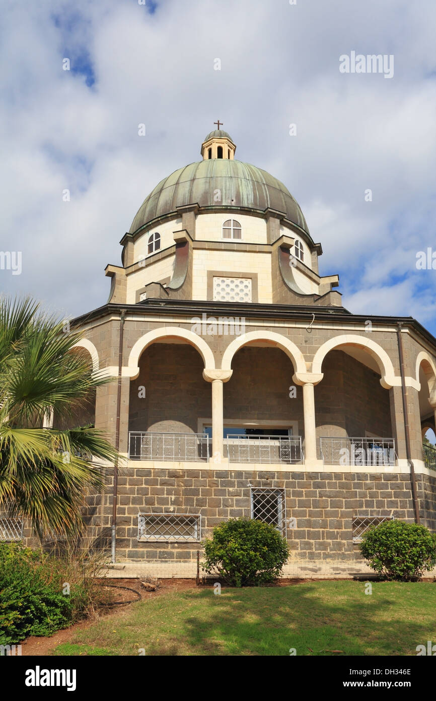 Basilika und Kolonnade am Mount Seligpreisungen Stockfoto