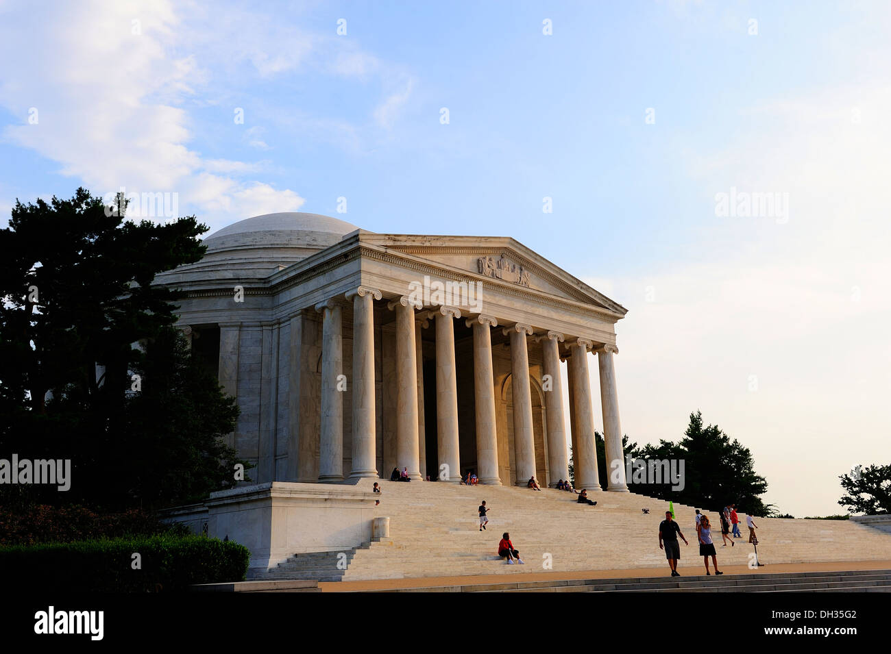 Das Jefferson Memorial in Washington, D.C. im Abendlicht. Stockfoto