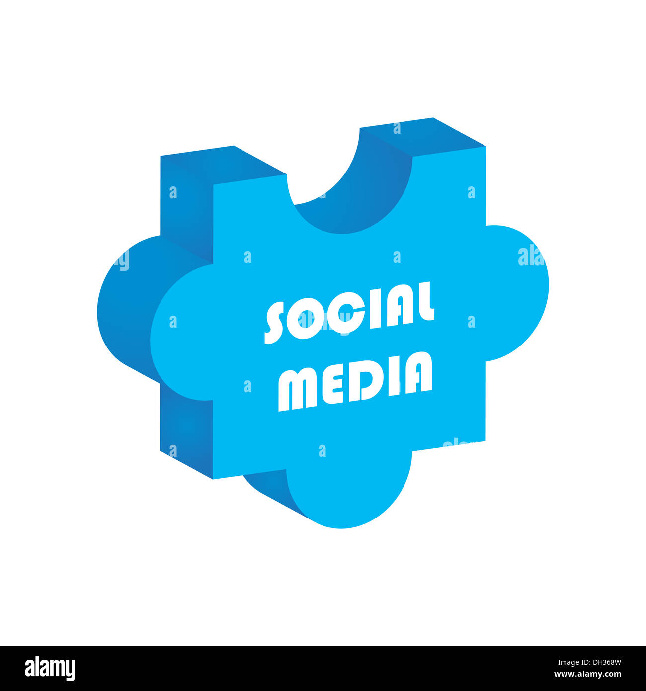 Social-Media-Konzept, design-3d puzzle Stockfoto