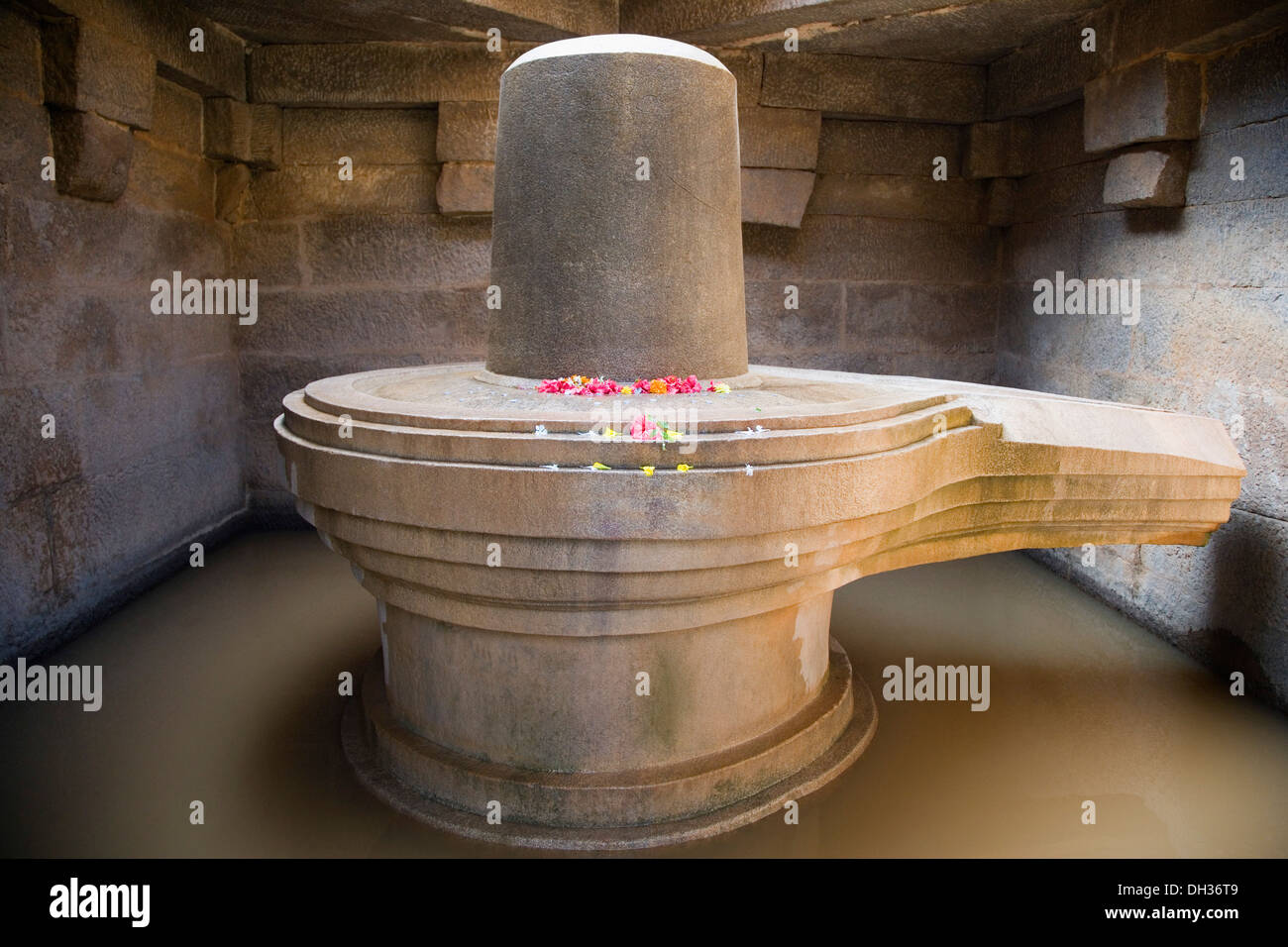 Shiva Linga in einem Tempel, Hampi, Karnataka, Indien Stockfoto