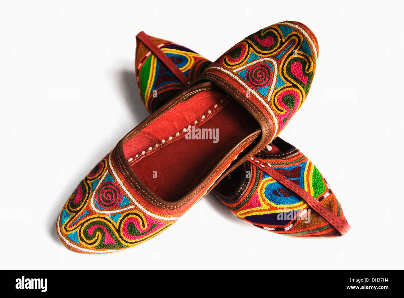 Nahaufnahme von zwei Paar Schuhe Stockfoto