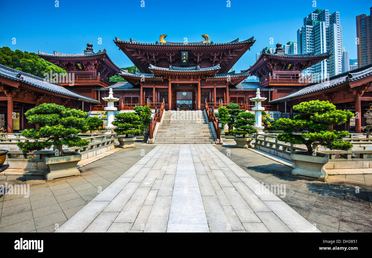 Nonnenkloster Chi Lin Buddhist in Hong Kong, China. Stockfoto