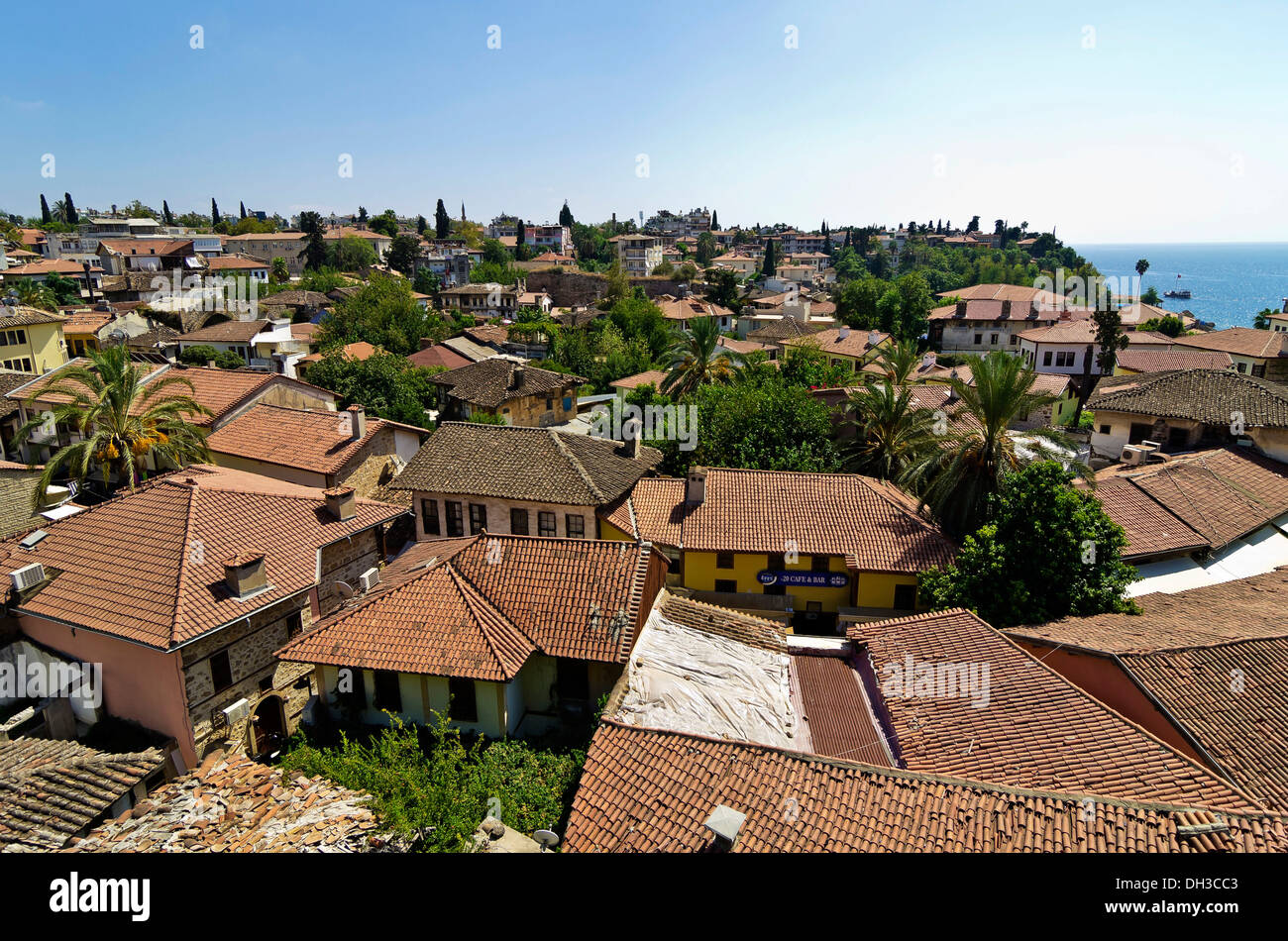 Blick auf die alte Stadt von Antalya Kaleiçi, Türkei, Asien Stockfoto