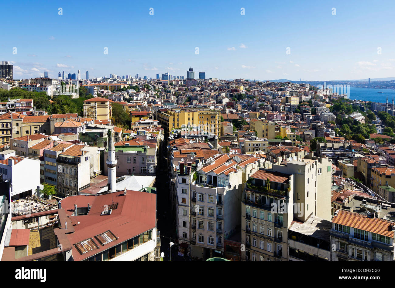 Blick vom Galata-Turm auf die Stadt, Istanbul, Türkei, Naher Osten Stockfoto