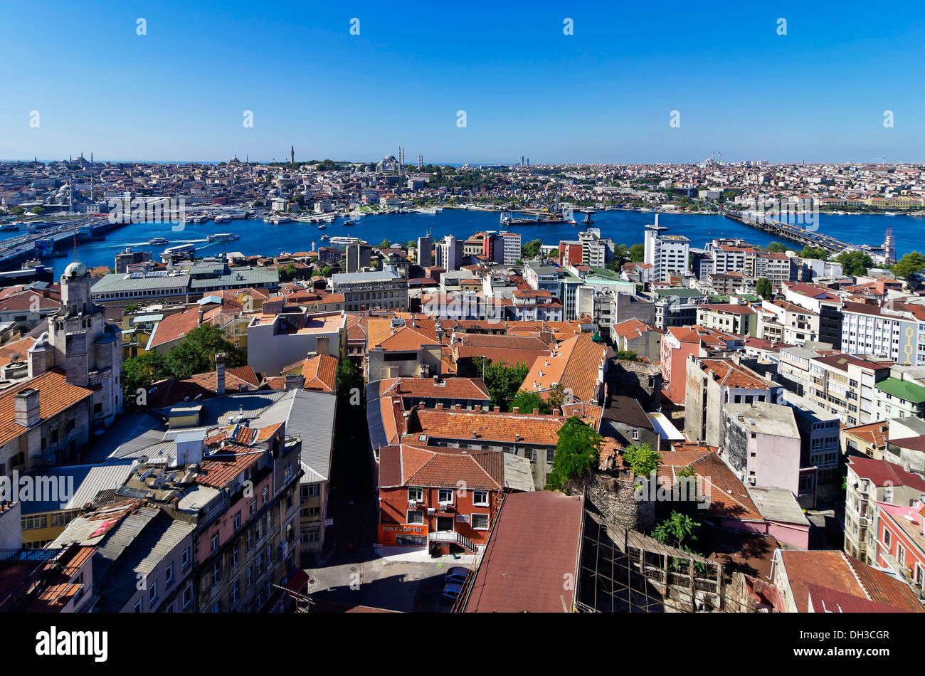 Blick vom Galata-Turm auf die Stadt, Istanbul, Türkei, Naher Osten Stockfoto