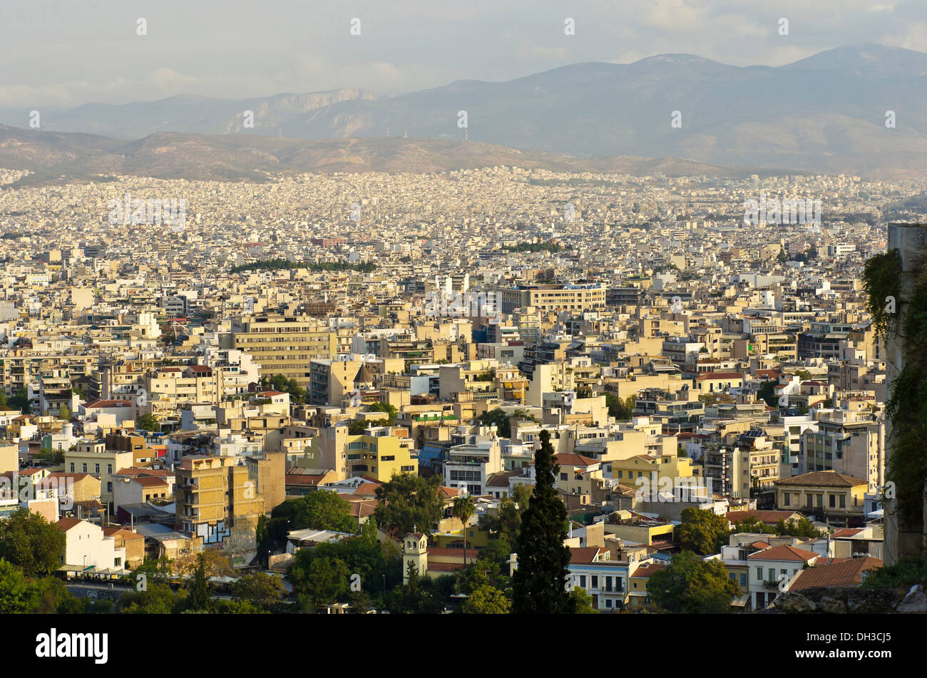 Blick von der Akropolis in Athen, Griechenland, Europa Stockfoto