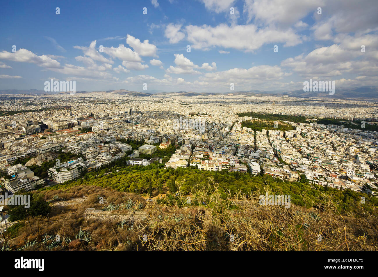 Ansicht von Athen aus Mount Lycabettus, Griechenland, Europa Stockfoto