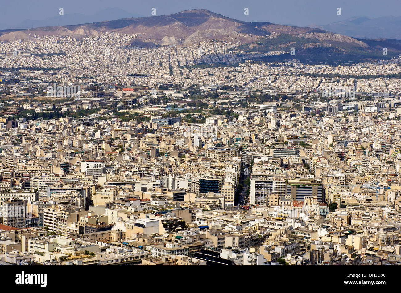 Ansicht von Athen aus Mount Lycabettus, Griechenland, Europa Stockfoto