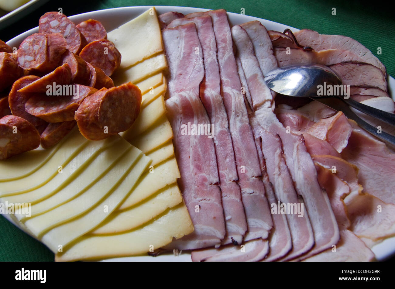 Wurstwaren und Käse aus der Tschechischen Republik Stockfoto