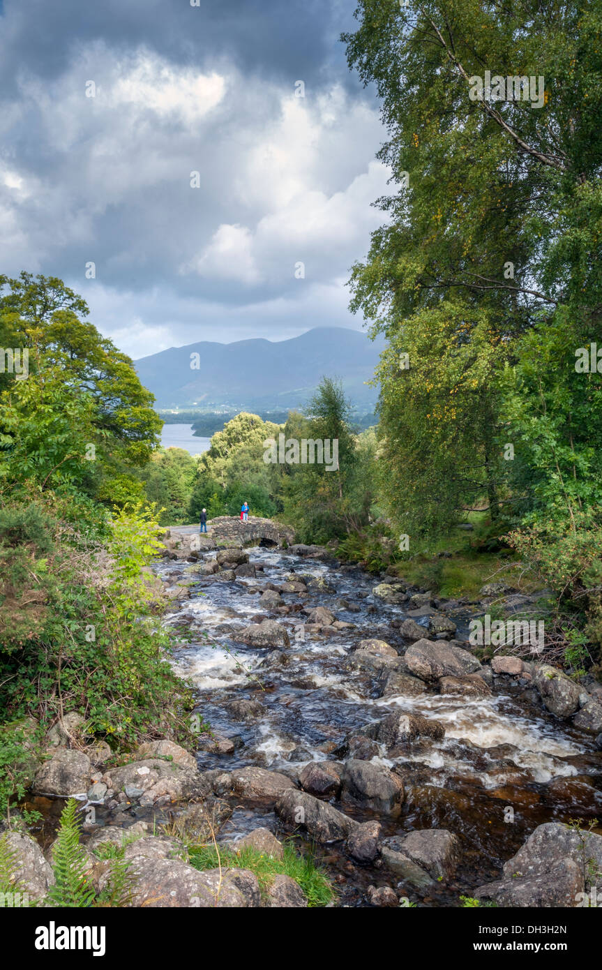 Ashness Brücke, Lake District Beauty Spot, Cumbria, September UK Stockfoto