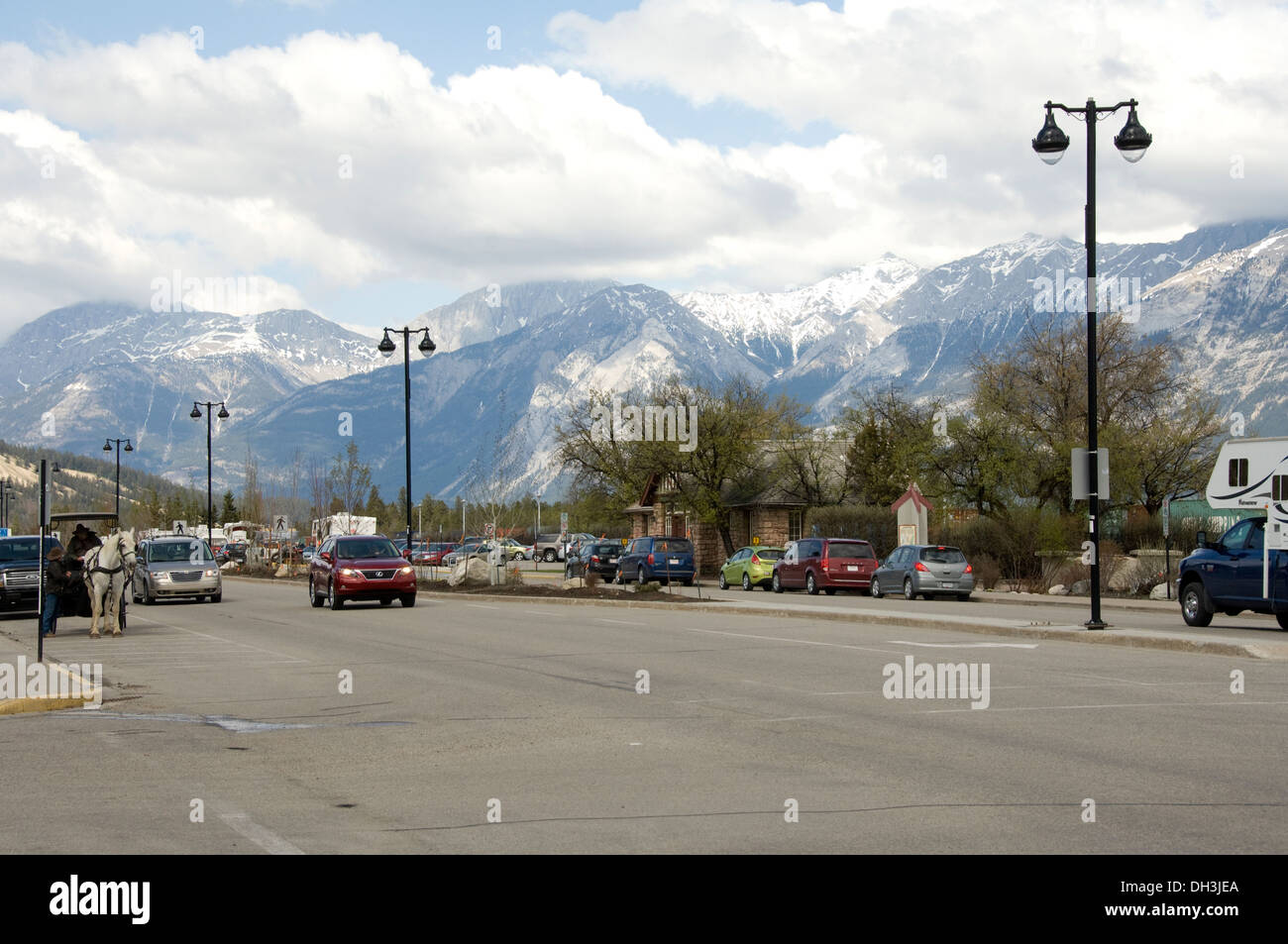 Die Innenstadt von Jasper, Alberta, Kanada Stockfoto