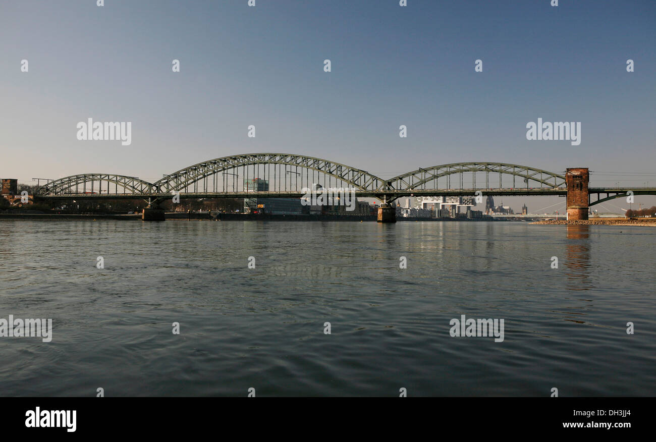 Historische Eisenbahn Brücke, suedbruecke, South Bridge, Köln, Nordrhein - Westfalen Stockfoto
