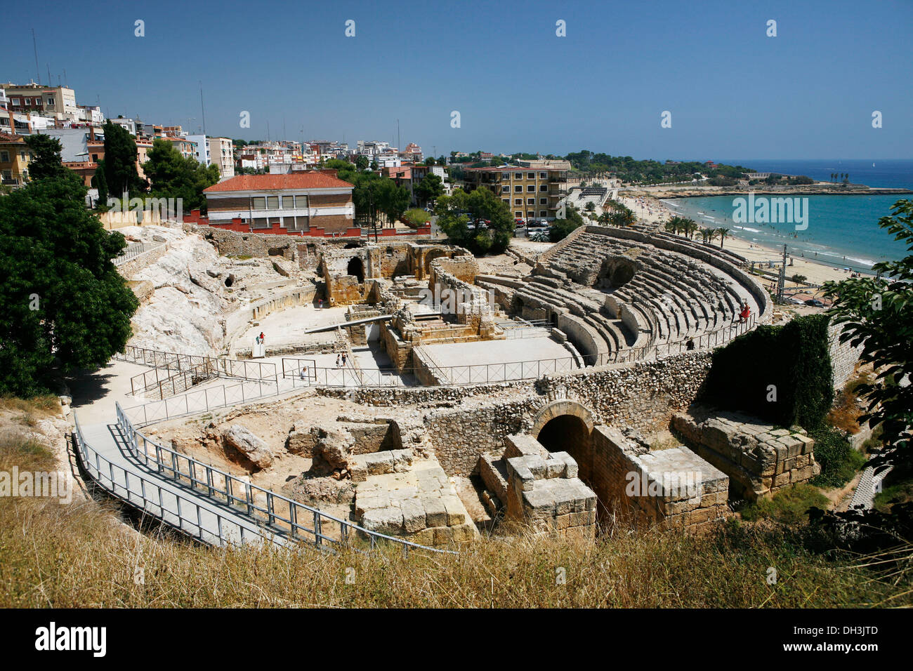 Römische ampthitheater, antiken Ausgrabungsstätten, Tarragona, Katalonien, Spanien, Europa Stockfoto