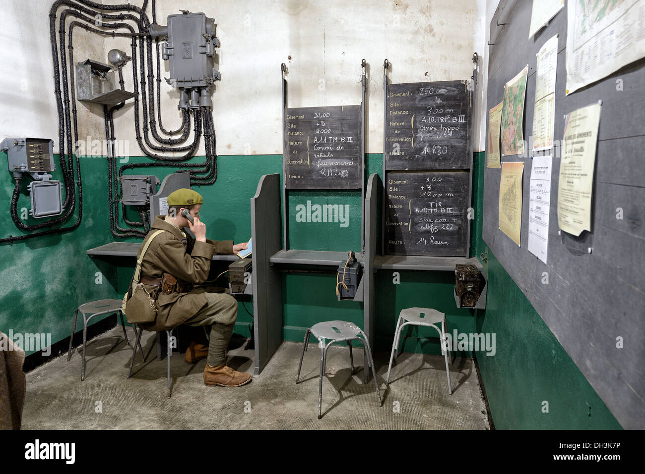 Schiess, Gefechtsstand, Immerhof Arbeit, Maginot-Linie. Stockfoto