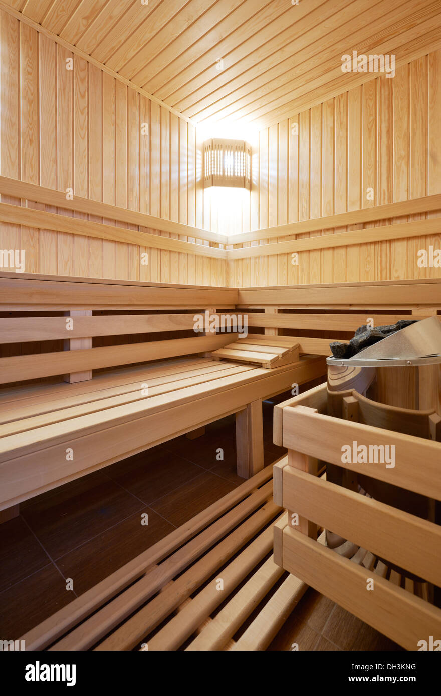 Neue Finnland-Stil klassische Holzsauna Stockfoto