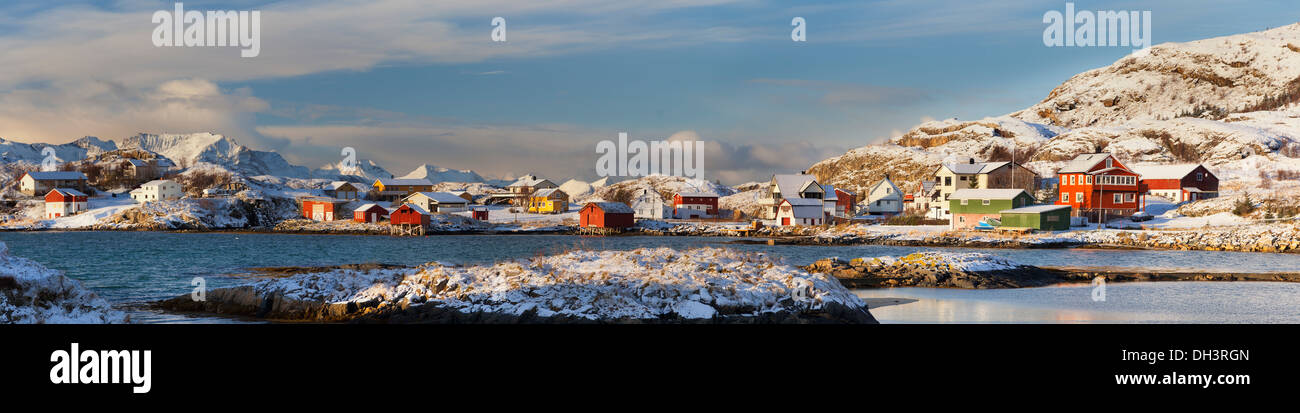 Panoramablick auf Sommarøy.Northern Norwegen, oberhalb des Polarkreises. Stockfoto