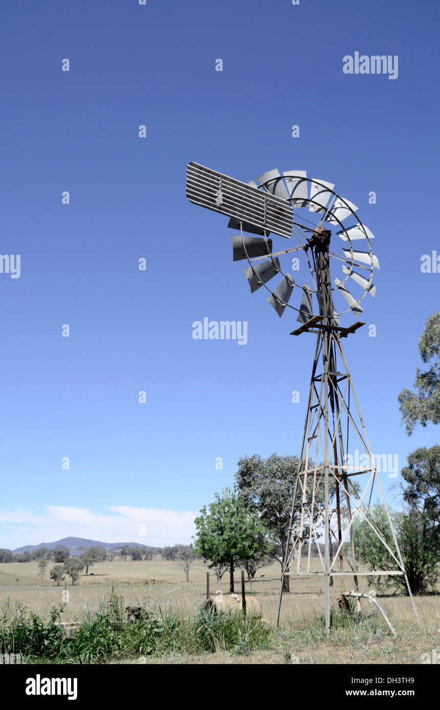 Wasserpumpe Windmühle, Australien. Stockfoto