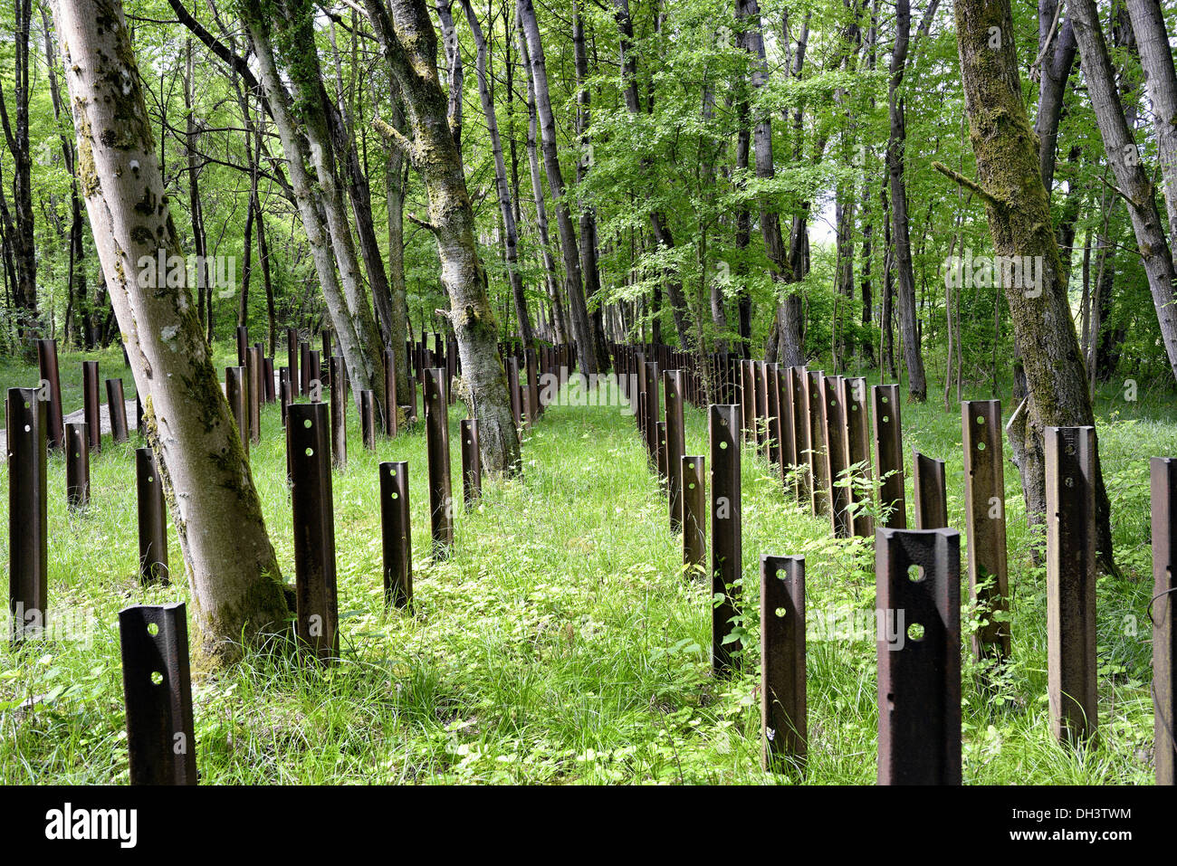 Anti-Tank Verteidigung, Festung Simserhof, Maginot Linie. Stockfoto