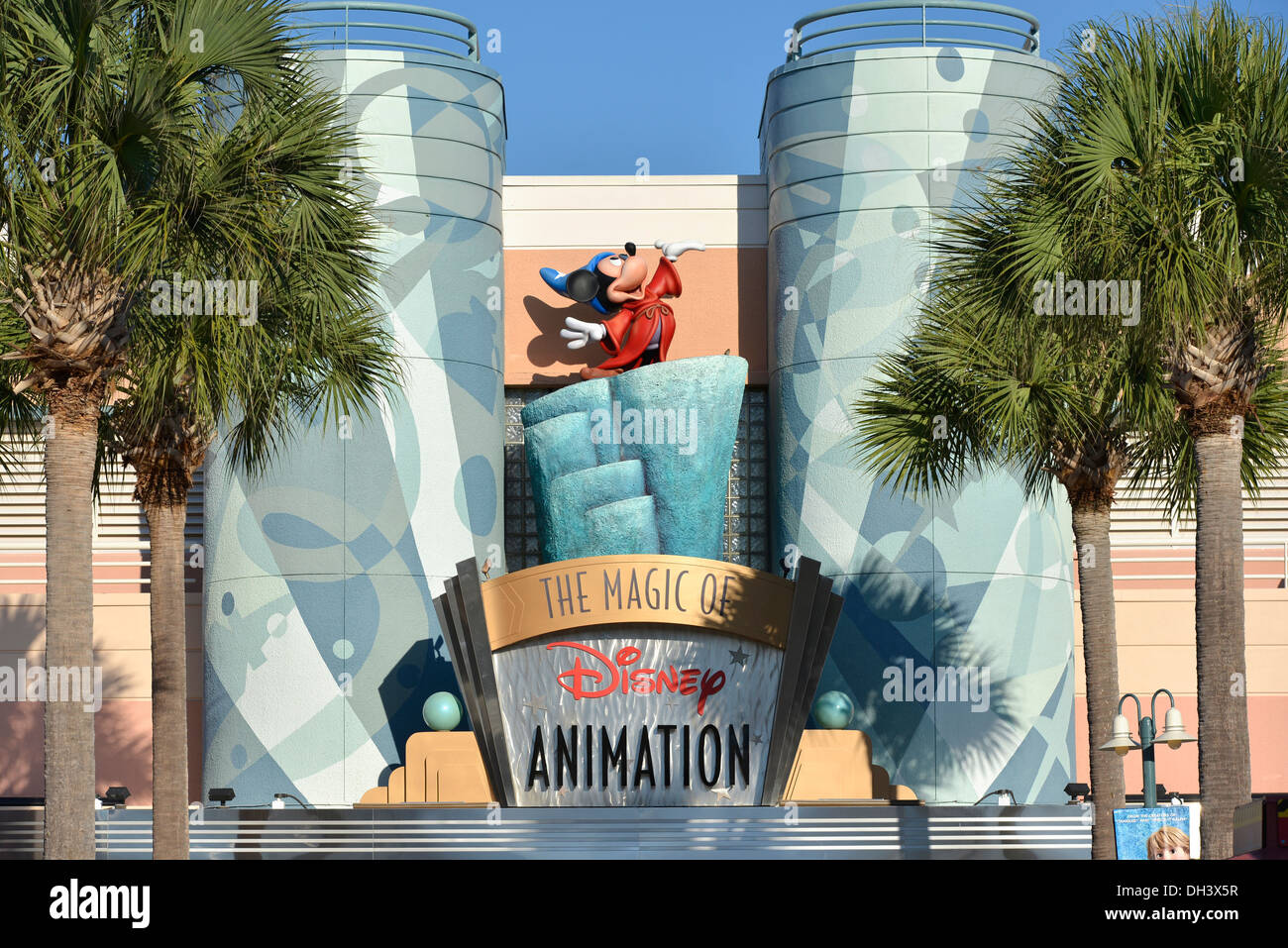 Die Magie von Disney Animation Schild über dem Eingang an Hollywood Studios, Disneyworld, Orlando, Florida Stockfoto