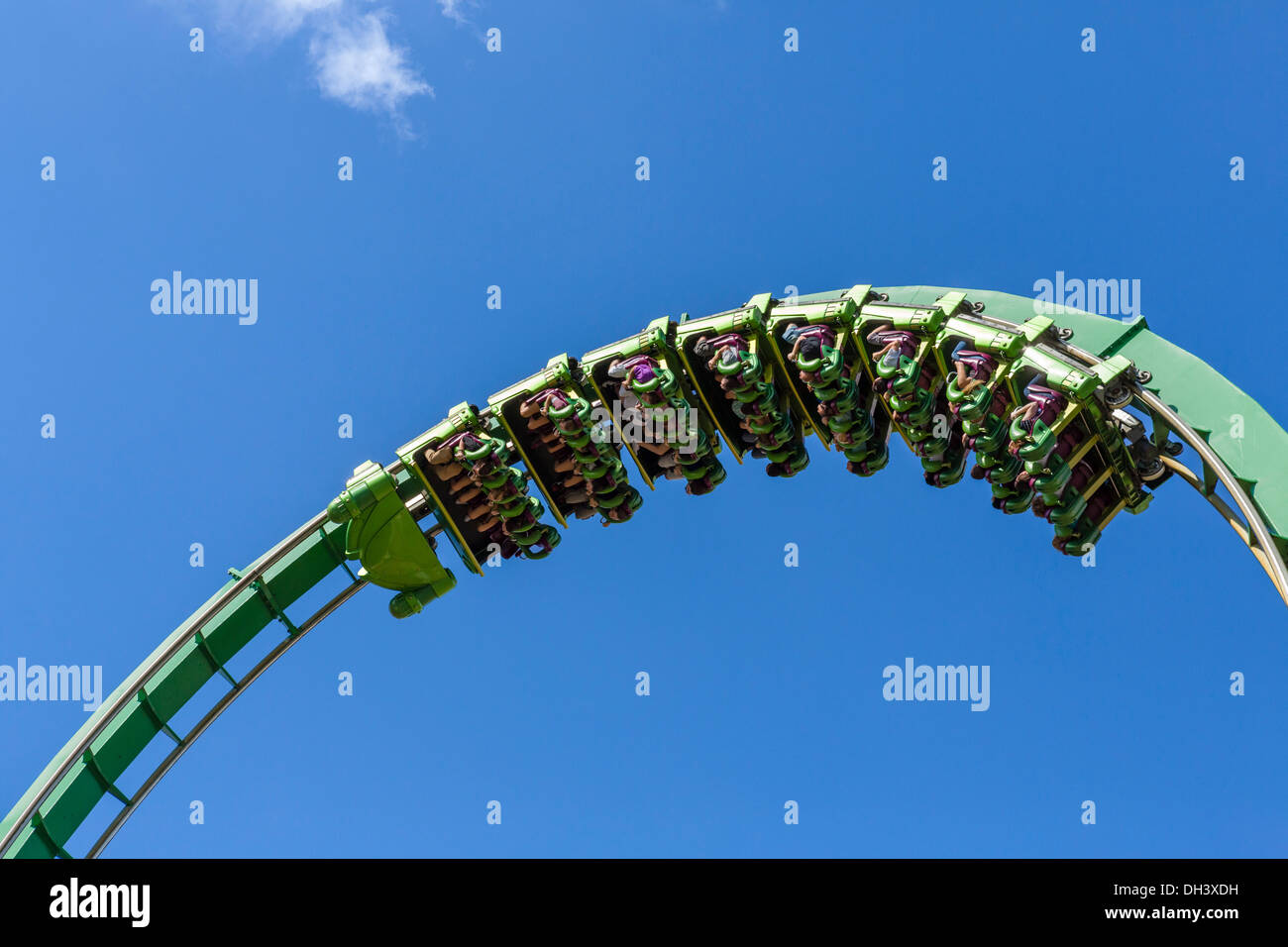 Unglaubliche Hulk Achterbahn, Marvel Super Hero Island, Islands of Adventure, Universal Orlando Resort, Orlando, Florida, USA Stockfoto