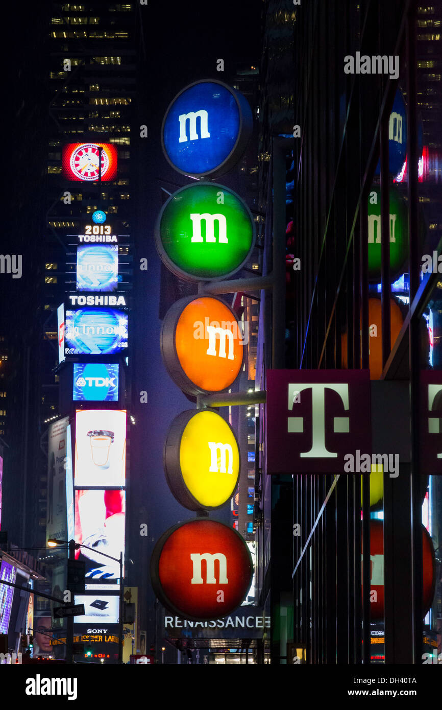 M & M' Online Store, Times Square, New York City Stockfoto