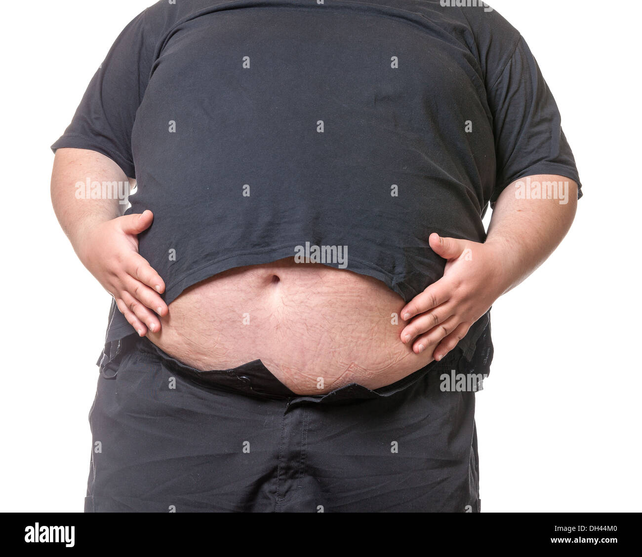 Dicker Mann mit einem dicken Bauch Stockfotografie - Alamy
