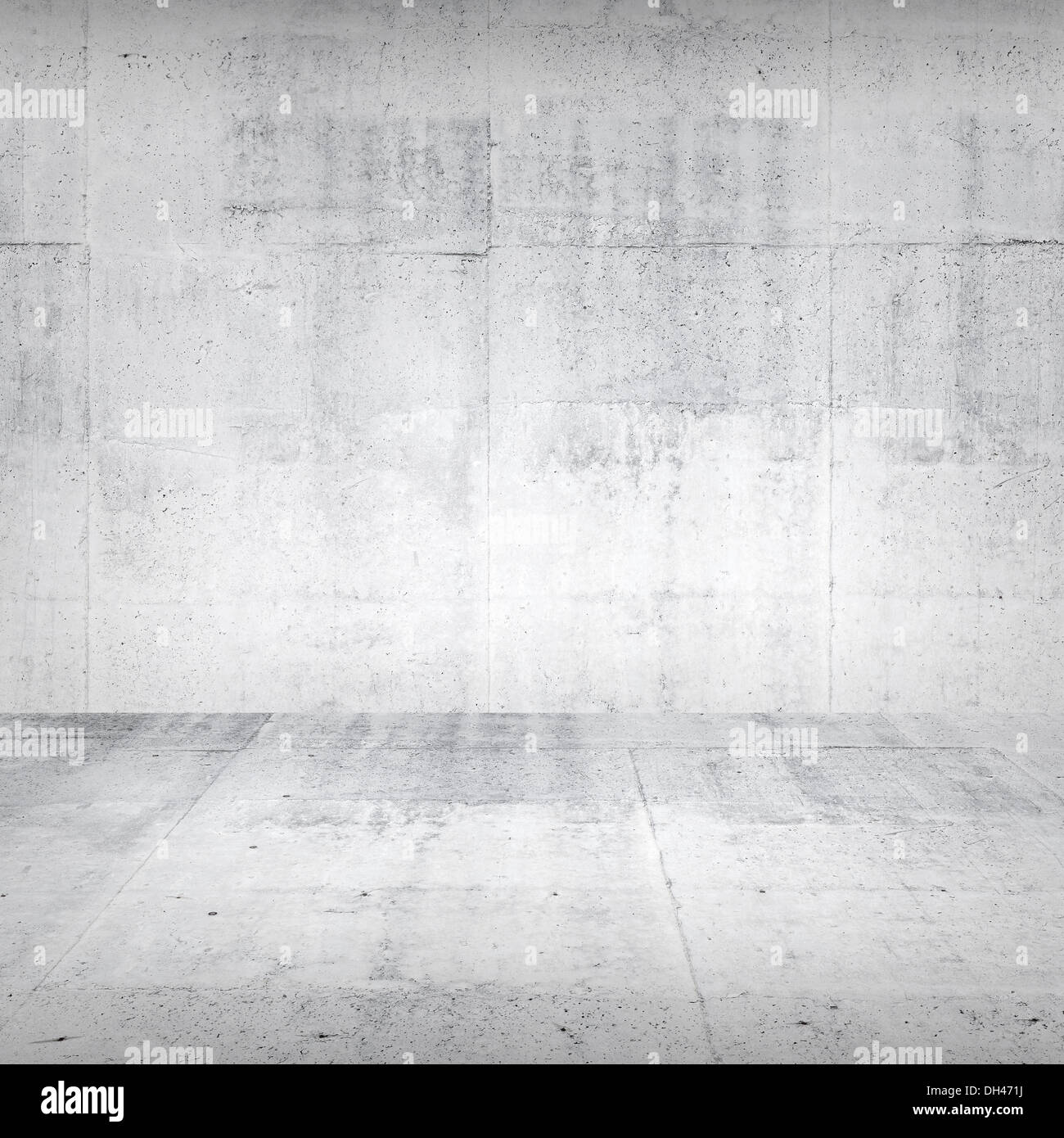 Abstrakte leere weiße Interieur mit Beton-Wand und Boden Stockfoto