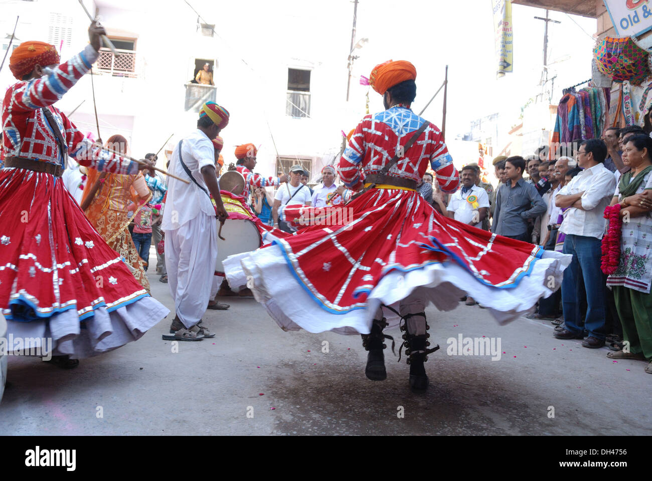 Gair Tanz anlässlich Marwar Festival Jodhpur Rajasthan Indien Stockfoto