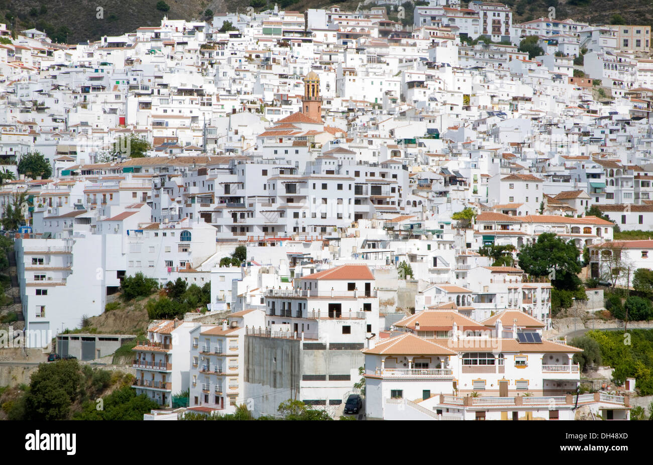 Weiß getünchten Dorf Competa, Provinz Malaga, Spanien Stockfoto