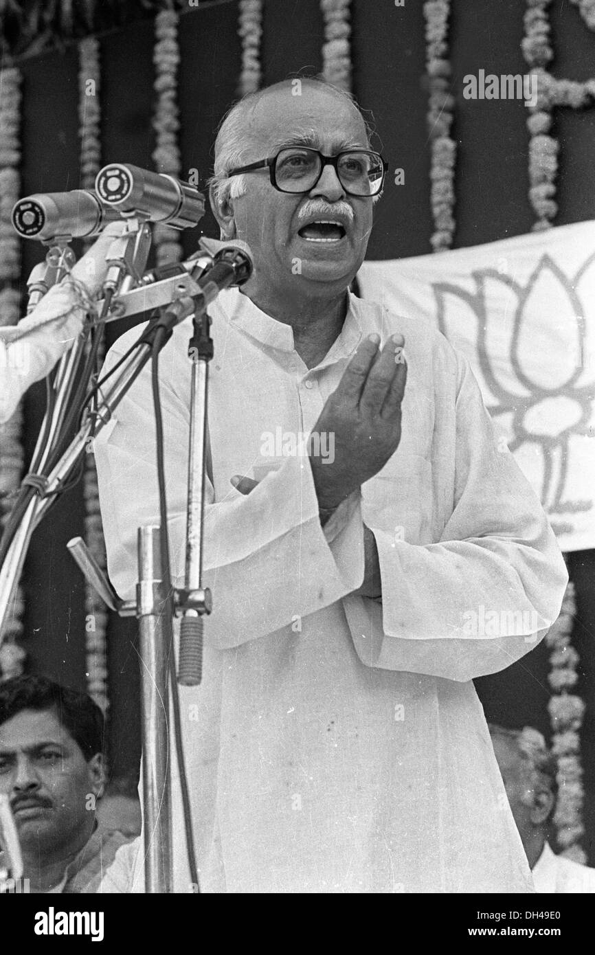 Indische Politiker L K Advani Führer der BJP Bhartiya Janta Partei Stockfoto