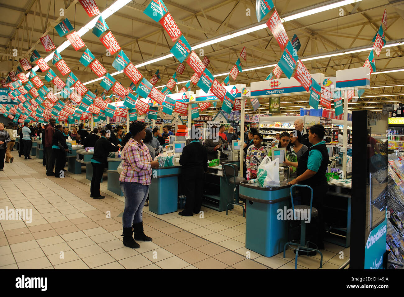 Supermarkt, Südafrika, keine Freigabe, nur für redaktionelle Verwendung Stockfoto