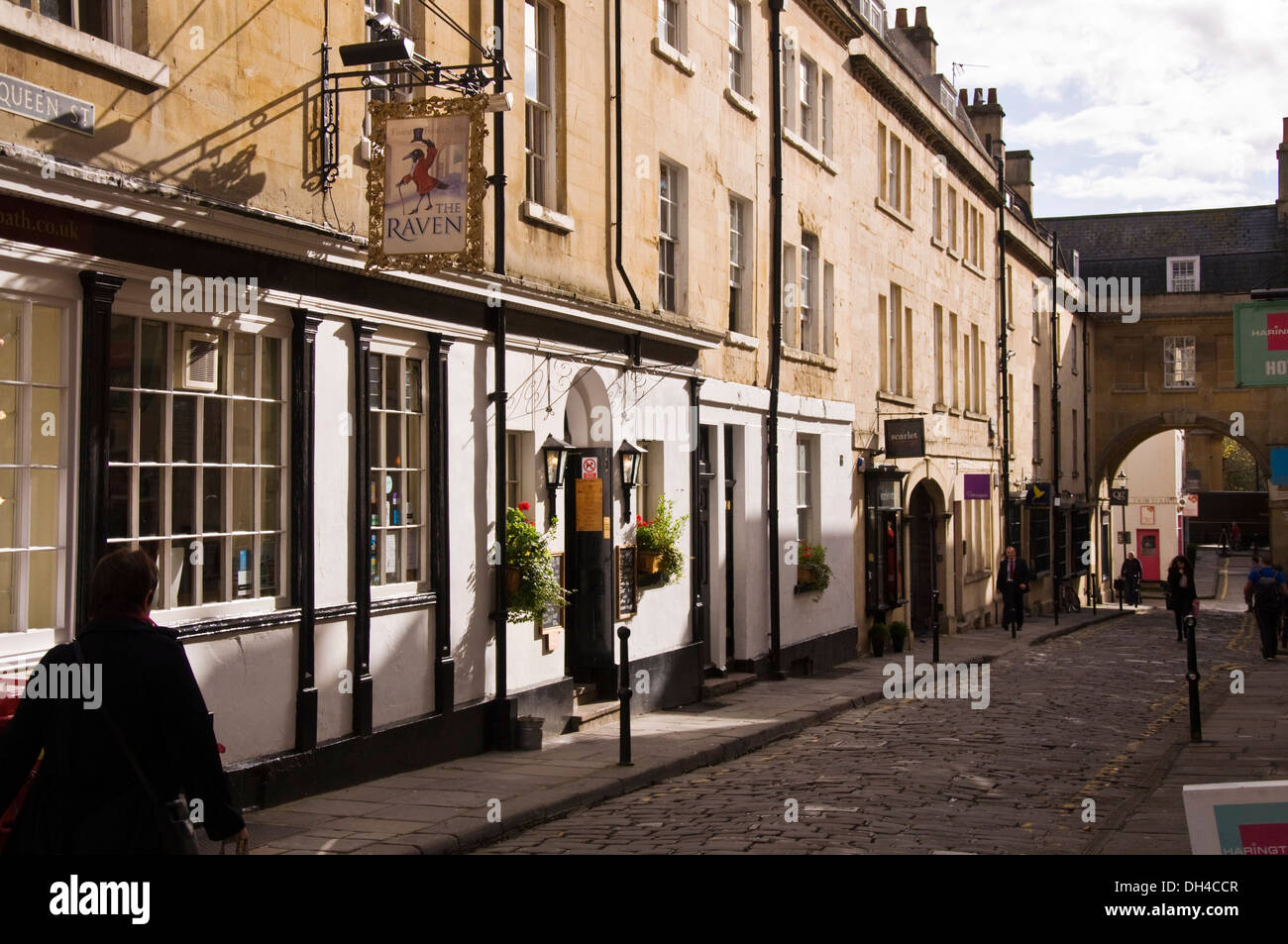 Der Rabe Pub in Queen Street Bath England UK Stockfoto