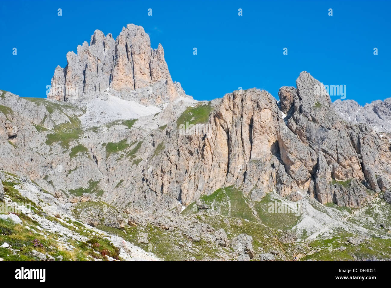 Dolomiten im Val di Fassa, Trentino, Italien Stockfoto