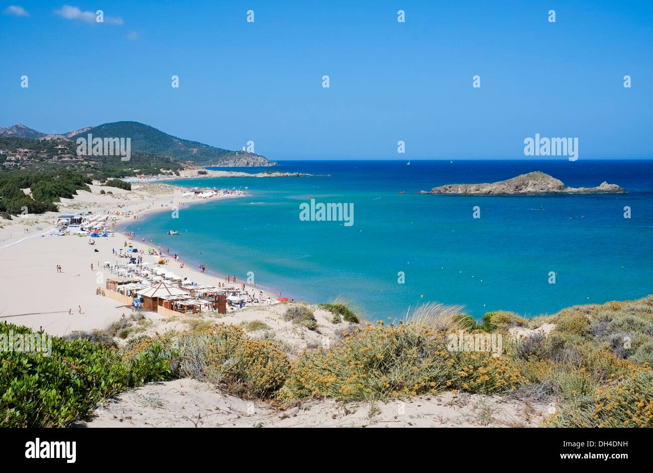 Su Giudeu Strand von Chia, Sardinien, Süditalien Stockfoto
