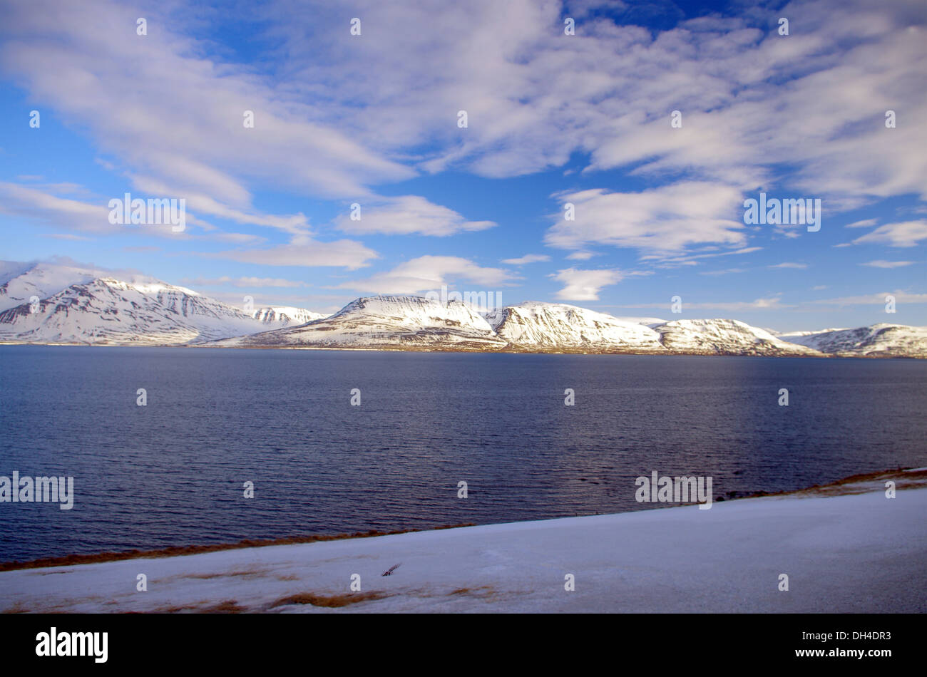 Fjord in der Nähe von Akureyri Stockfoto