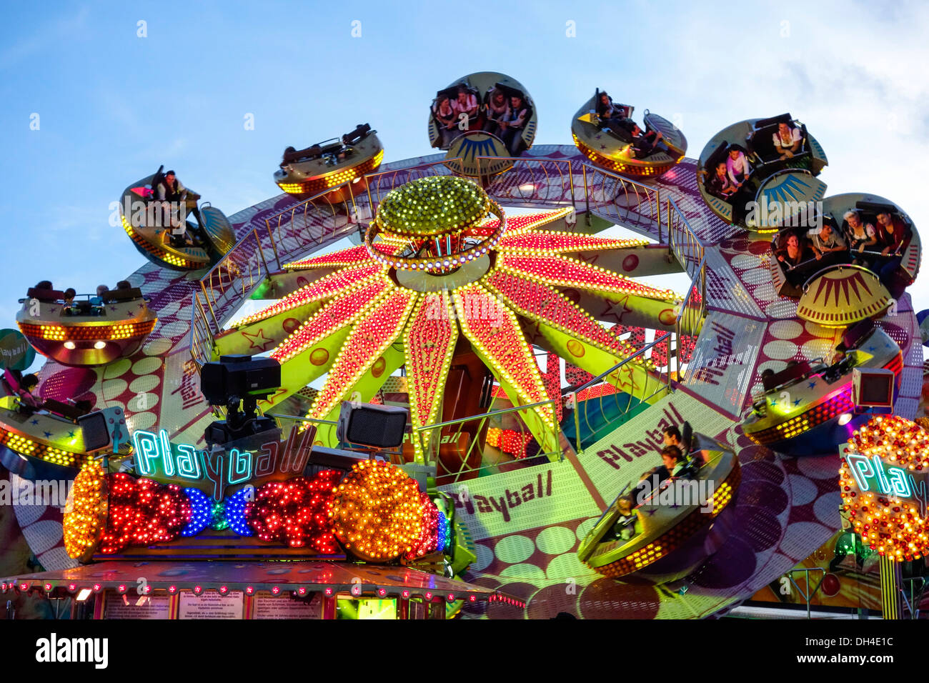 Spaß auf dem Oktoberfest Oktoberfest, Bayern Deutschland Stockfoto