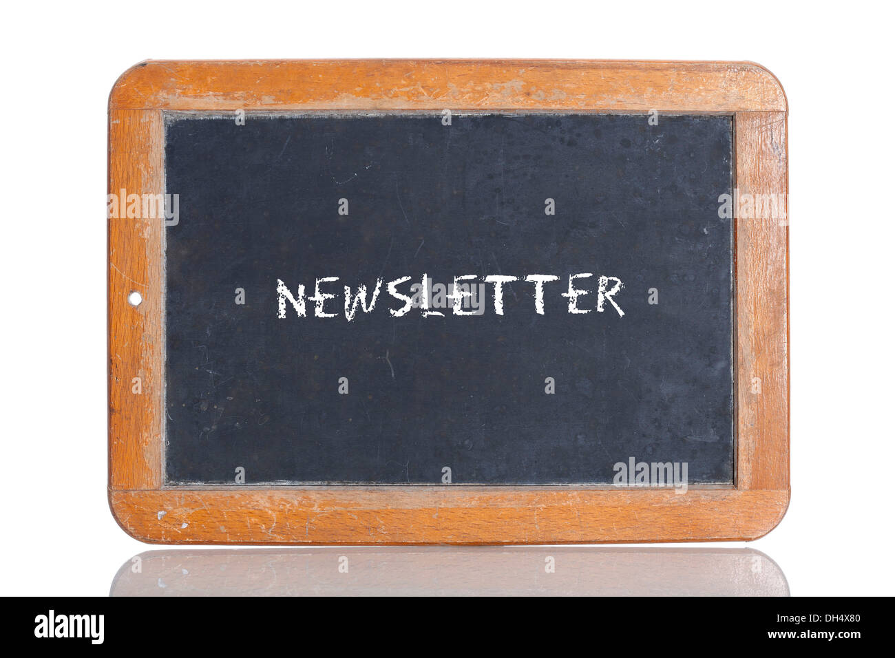 Old-School-Tafel mit dem Wort NEWSLETTER Stockfoto