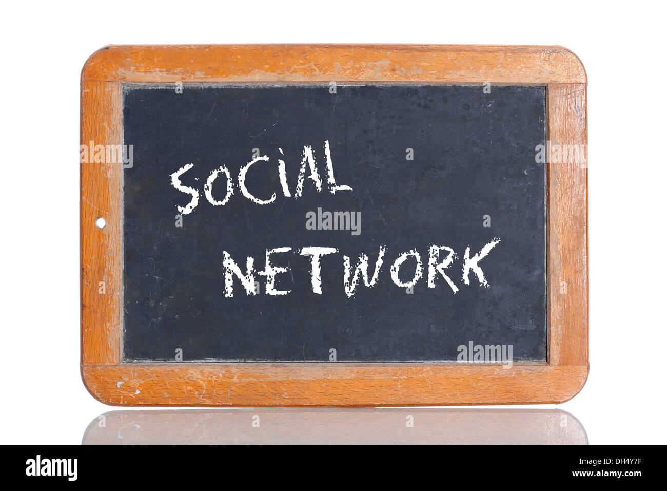 Alte Schultafel mit dem Begriff SOCIAL NETWORK Stockfoto