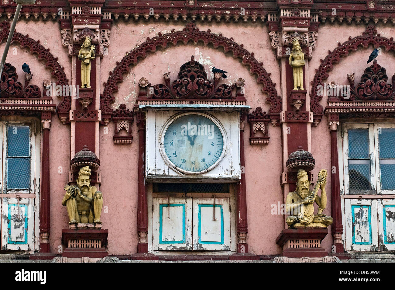 Detail der Fassade des einen Hindu-Tempel, Mumbai, Indien, Asien Stockfoto