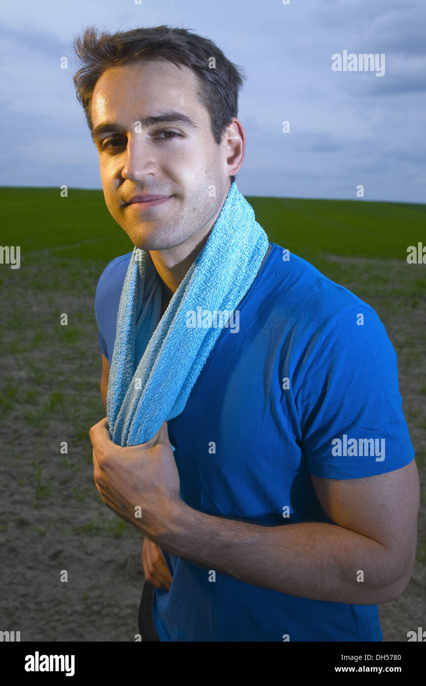 Sportsmann in blau Stockfoto